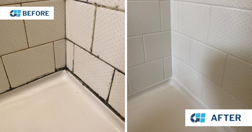 before and after cracked grout